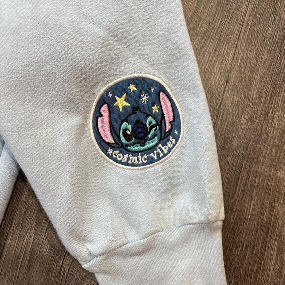 Light Blue Stitch Zip Up Hoodie - Picture 6 of 7